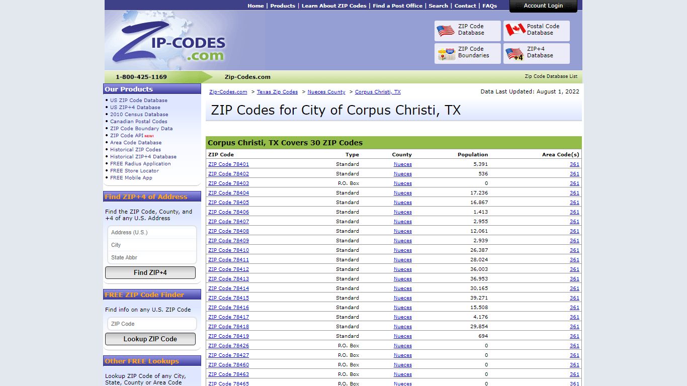 All Zip Codes in Corpus Christi TX