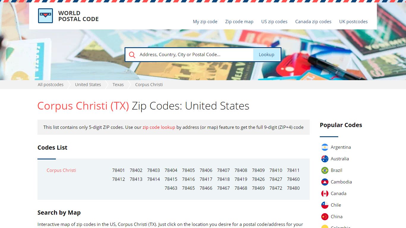 Corpus Christi (TX), United States Zip Codes - World Postal Code